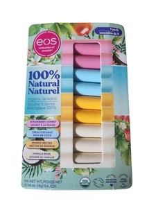 Bálsamo labial orgánico EOS paquete de 9 4 sabores diferentes, ingredientes 100 % naturales - Imagen 1 de 3