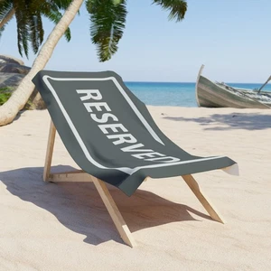 Reserved Beach Towel Charcoal - Perfect for Summer, Pool Parties - Picture 1 of 3