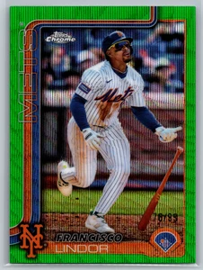 Francisco Lindor 2025 Topps cromo refractor de onda verde/99 #170 New York Mets - Imagen 1 de 2