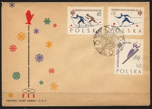 POLAND 1962 FDC SC#1046a/48a World Ski Champion. FIS - Imagen 1 de 1