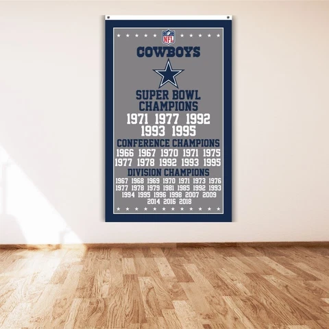 Dallas Cowboys 3x5 ft Banner NFL Super Bowl Conference Champions Flag Cover