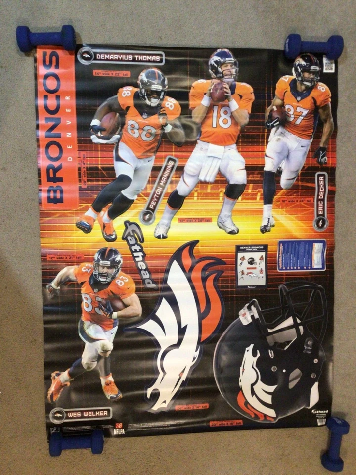 野马队 批量 Demaryius Thomas Peyton Manning ++ FATHEAD Junior 尺码 21-24 — 第 1/1 张图片