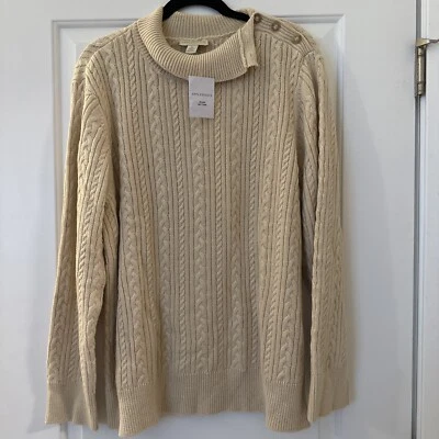 Suéter Appleseed’s Mujer’s Talla XL Bronceado Tejido con Cable Cuello Botón������¡NUEVO CON ETIQUETAS! Foto 1 de 4