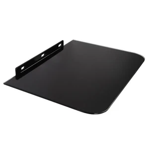 Wandregal Wandhalterung Wand Glas Regal Glasablage HiFi DVD Wandablage Schwarz - Bild 1 von 6