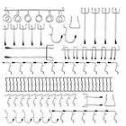 Pegboard Hooks Assortment Organizer Wall Storage Silver Tool Boutiques