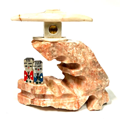 Japanese Kokeshi Doll Lanterns Natural Stone Carving Hand Craft Ornament Art - Image 1 of 4