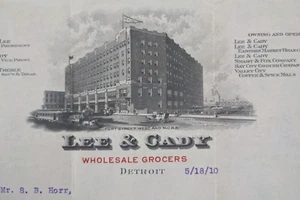 Antique 1910 LEE & CADY Letterhead Wholesale Grocers ~ Detroit, MI - Picture 1 of 4