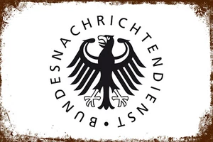Retro Blechschild BUNDESNACHRICHTENDIENST BND 30 x 20 cm Metallschild NEU (0839) - Bild 1 von 5