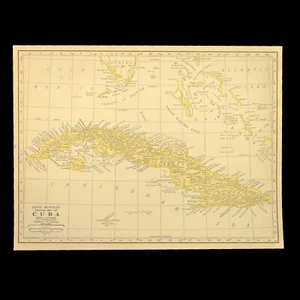 Antique CUBA Map Wall Art Vintage Bahama Islands West Indies Caribbean Santiago - Picture 1 of 7