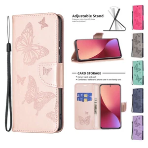 for Xiaomi 12 Poco X3 NFC Redmi Note 11 11S Butterfly Pattern Flip Leather Case - Picture 1 of 11