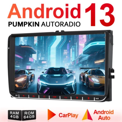 Pumpkin 9" Android 13 Autoradio Carplay GPS Navi DAB 4GB 64GB for VW Golf Passat - Bild 1 von 4