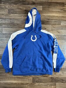 Indianapolis Colts NFL Mens Sweatshirt Sz Medium Blue White Front Pocket Hoodie