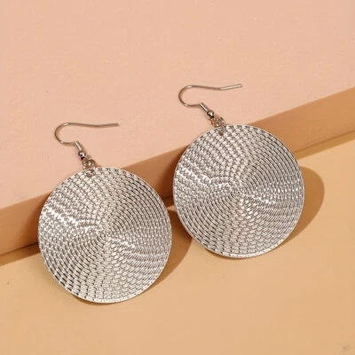 Dangle Earrings Boho Round Design Steel Minimalist Style Jewelry Trendy Gift — 第 1/4 张图片