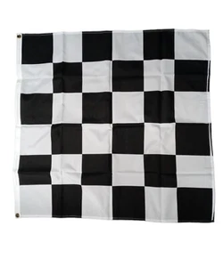 ( 2 ) BLACK AND WHITE CHECKERED 3X3 100% RACE BANNER FLAG W/GROMMETS - Picture 1 of 3