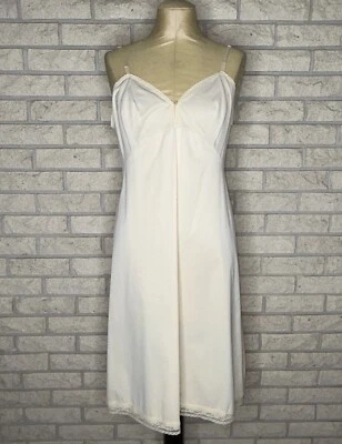 Vintage Vanity Fair Flesh Beige 36 Bust Semi Sheer Nylon Slip Dress Size Medium - Image 1 of 4