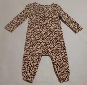NWT Old Navy Leopard Print Thermal Romper One Piece 6-12 Months Baby Girl - Picture 1 of 1