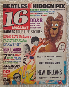16 MAGAZINE Sept. '66 RARE w/TIPPED IN NEW ORLEANS ADVERT * BEATLES David Crosby