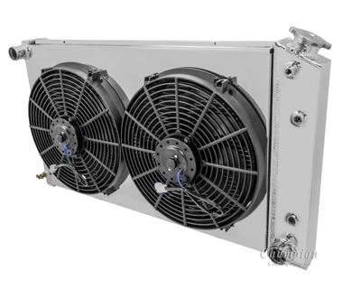 1968-1984 Oldsmobile 98 2 Row Champion Aluminum Radiator Fan Shroud Combo - Image 1 of 4