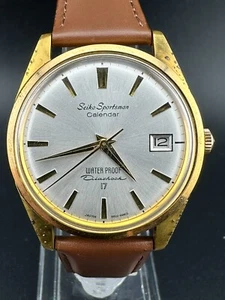 Seiko Sportsman Calendar Men's Manual Wind Gold Plated Date Watch 36mm 889980 - Picture 1 of 15