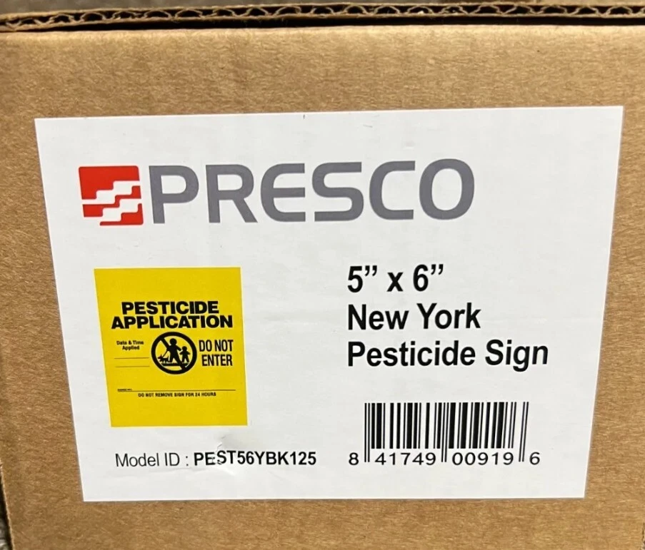 25 letreros de publicación de pesticidas Presco Pest56ybk125 de Nueva York 5" x 6" Foto 1 de 1