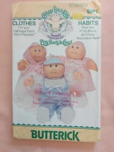 Patrón de ropa prematura Butterick 6981 vintage parche de repollo niños sin cortar - Imagen 1 de 2