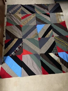 Trapunta non finita ~90” per 70” modello tipo Chevron [CA15] - Foto 1 di 15