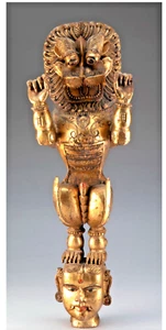 Antigua estatua de león Simha indio del sur de la India de Yali de principios del siglo XX - Imagen 1 de 12