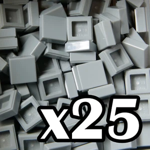 NEW LEGO - TILES - 1 x 1 - Light Bluish Gray tile x 25 - smooth flat grey 1x1 - Picture 1 of 1