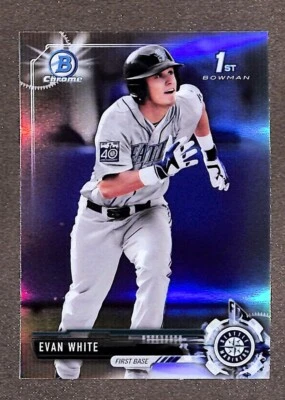 2017 Bowman Chrome Draft #BDC-178 Evan White Prospect Refractor - Image 1 of 3
