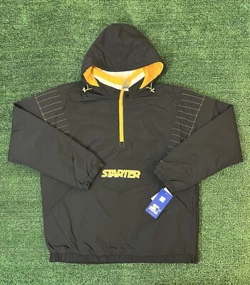 Chaqueta Pullover Starter con Capucha Media Cremallera Talla Grande Negra Amarilla Precio de venta sugerido por el fabricante 225 USD Foto 1 de 4