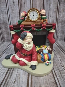 1998 Howard Miller Down The Chimney Santa Christmas Clock Holiday Decoration NIB - Picture 1 of 10