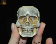 2.4" Rare Chinese Old Carved Exorcism Skull Head Statue Amulet pendant