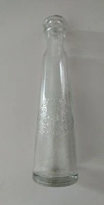 Botella de vidrio azulado vintage Jennings perla condensada CPB estilo corcho en relieve 5" - Imagen 1 de 4