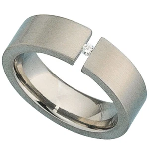 Anello Per Donne Anello In Titanio Con Diamante Brillante, Anello In Titanio - Picture 1 of 1