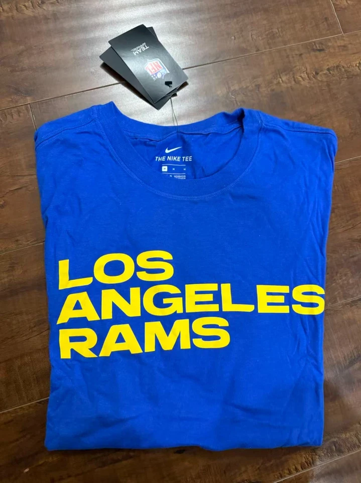 Nike NFL Hombres Los Angeles Rams Azul Cuello Redondo Camiseta Mangas Cortas Fan Shirt M L XL Foto 1 de 1