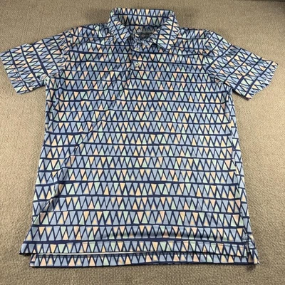Camisa Polo Chubbies Para Hombre Azul Mediana Estampado Geométrico Triángulo Elastizada Golf Foto 1 de 4