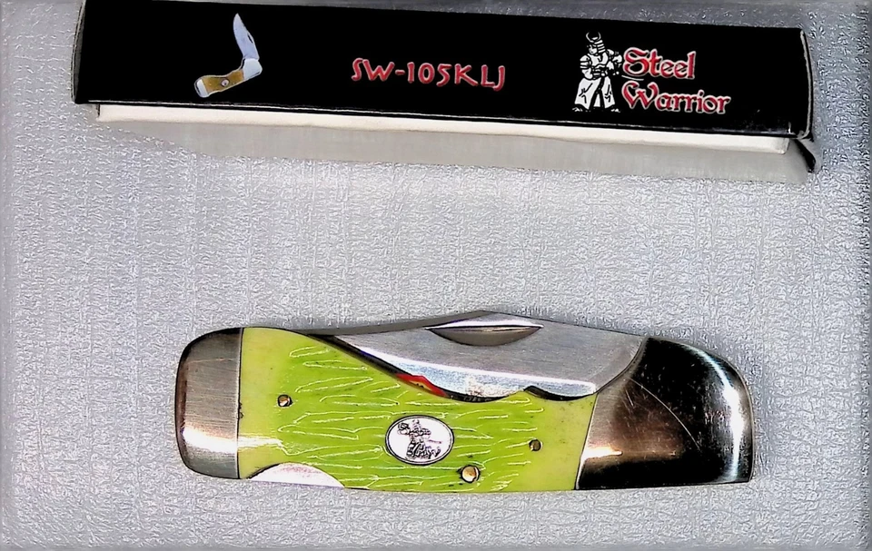 STEEL WARRIOR By FC, CHOCTAW SW-105KLJ, lime green bone handle - Image 1 of 2