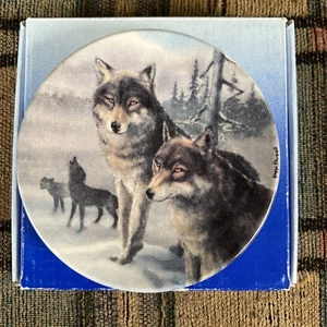 Arabia Predator Series Mini Plate Wolf 4.5”x4.5” Hanging Finland Kimmo Pälikko - Bild 1 von 7