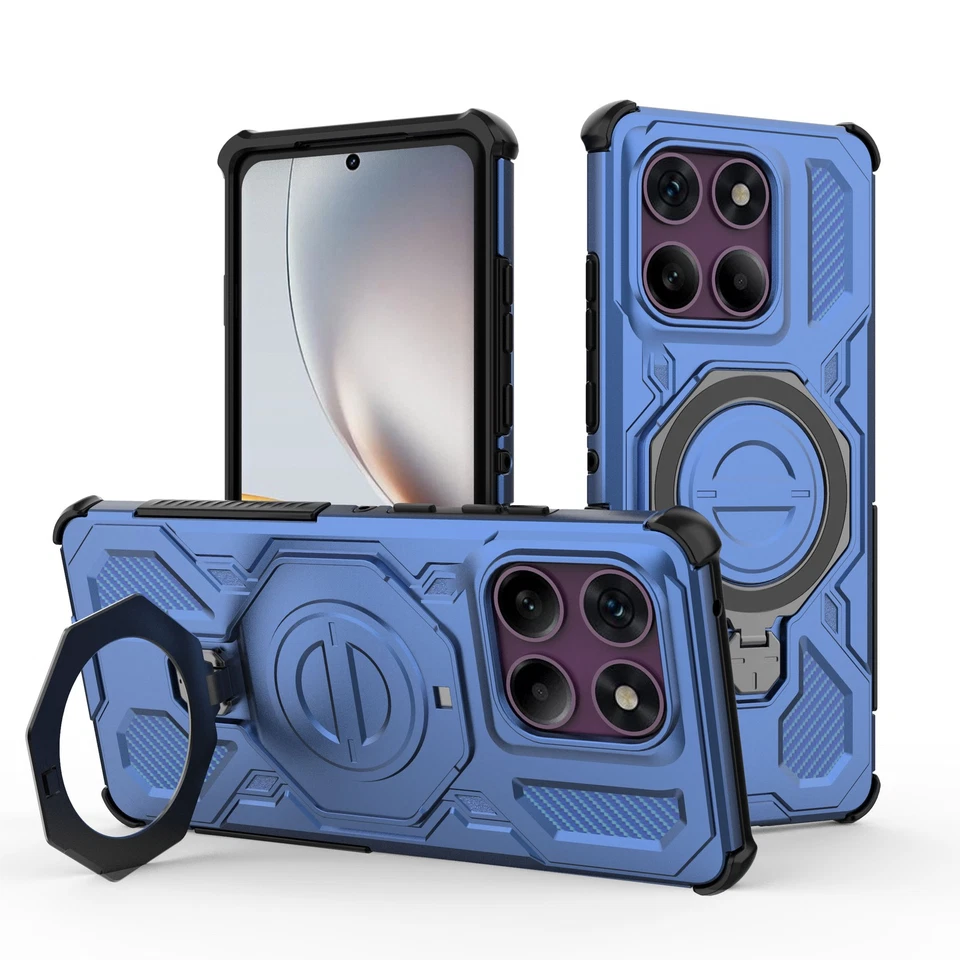 For Motorola Edge 60 Pro, Shockproof Hybrid Armor Ring KickStand Case Cover - Image 1 of 4