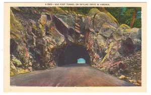 Postcard Skyline Drive Tunnel Shenandoah National Park Virginia Transportation - Picture 1 of 2