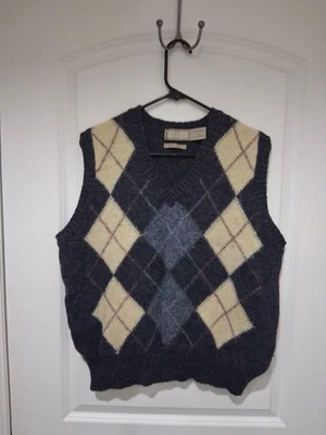 Christopher Hayes Vintage Shetland Wool Tank Top Vest Men’s Argyle Size Large - Image 1 of 4