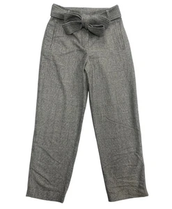 Wilfred Aritzia Pants Womens 4 Gray Plaid Wool Blend High Rise Belted Trousers - Picture 1 of 8