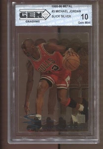 1995-96 Michael Jordan Fleer Metal Slick Silver #3 Gem Mint 10 Chicago Bulls - Bild 1 von 2