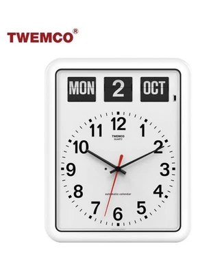 TWEMCO BQ-12A NEW Wall Clock Flip Perpetual Calendar(white) - Image 1 of 4