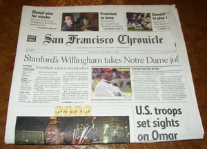 New Years Day San Francisco Chronicle Newspaper January 1st, 2002 Complete issue - Picture 1 of 3