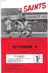 1968/69 Southampton v Tottenham Hotspur Division 1 Programme & League Review - Picture 1 of 1