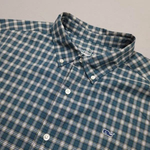 Camisa Vineyard Vines Para Hombres 2XL XXL Verde Calce Clásico Rendimiento Ballena Abotonada - Imagen 1 de 9