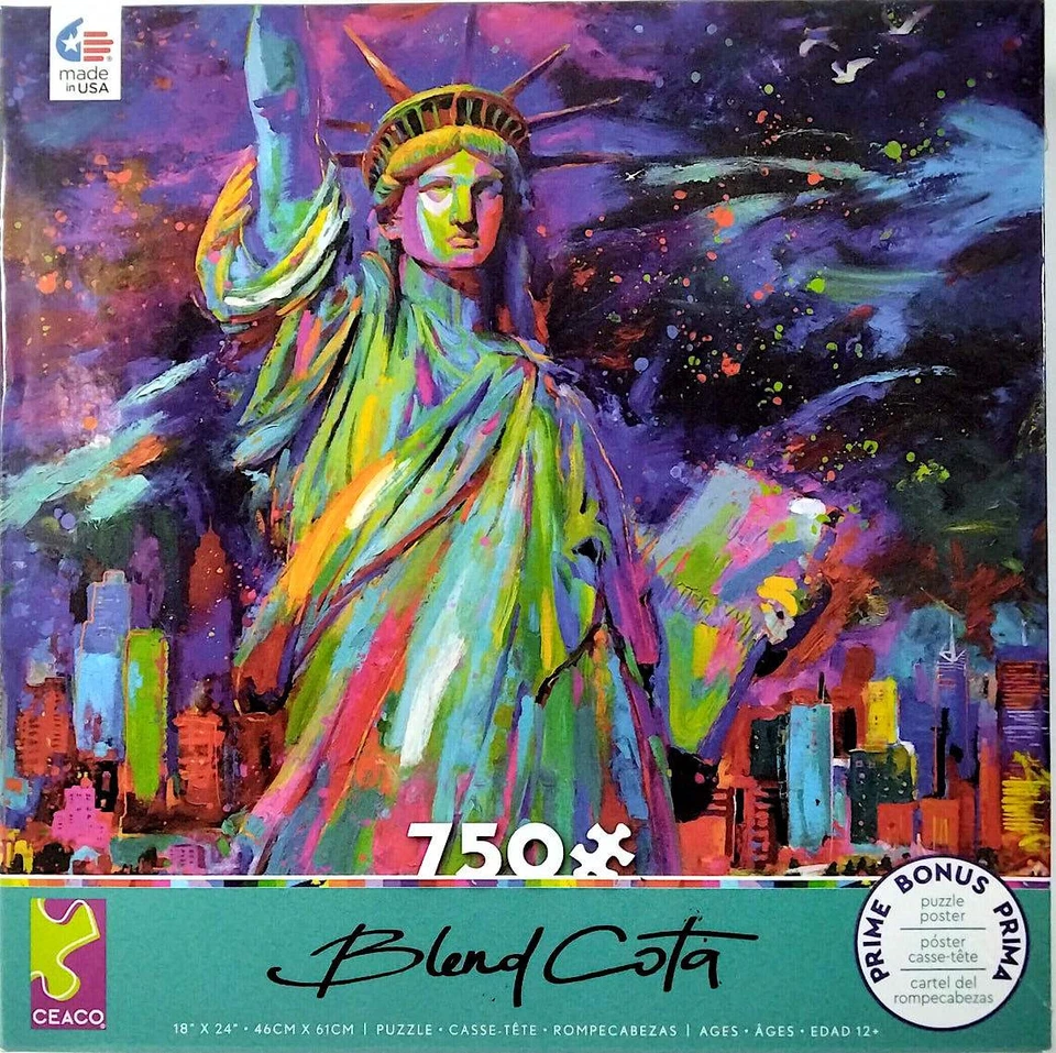 Viva La Liberte Liberty Statue Of Liberty Blend Cota 750 pc 18X24 Ceaco Puzzle - Image 1 of 1