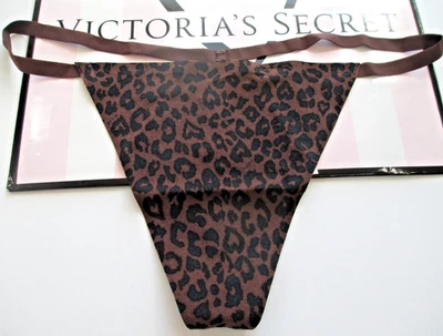VICTORIA'S SECRET ROSA No Show Tanga Tanga Panty VS Marrón Leopardo S M L XL Foto 1 de 4