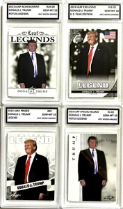 LOT 0f 10 DONALD J. TRUMP 2022-24 Leaf Prized Exclusive Legends Graded Gem-Mt 10 - Picture 1 of 22